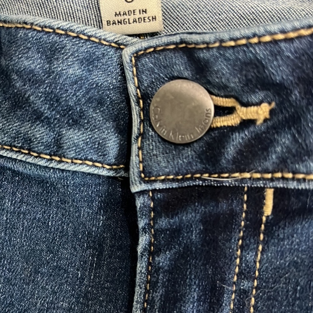 Calvin Klein Ankle Skinny Fit Mid Rise Indigo Jeans - Picture 7 of 8